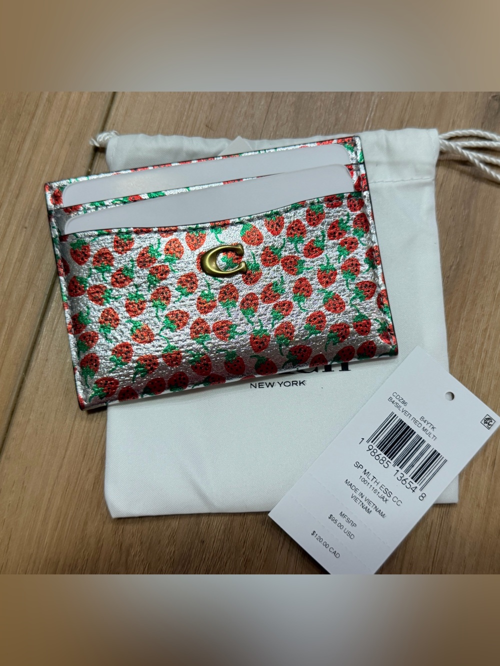 Coach Strawberry card holder. BNWT